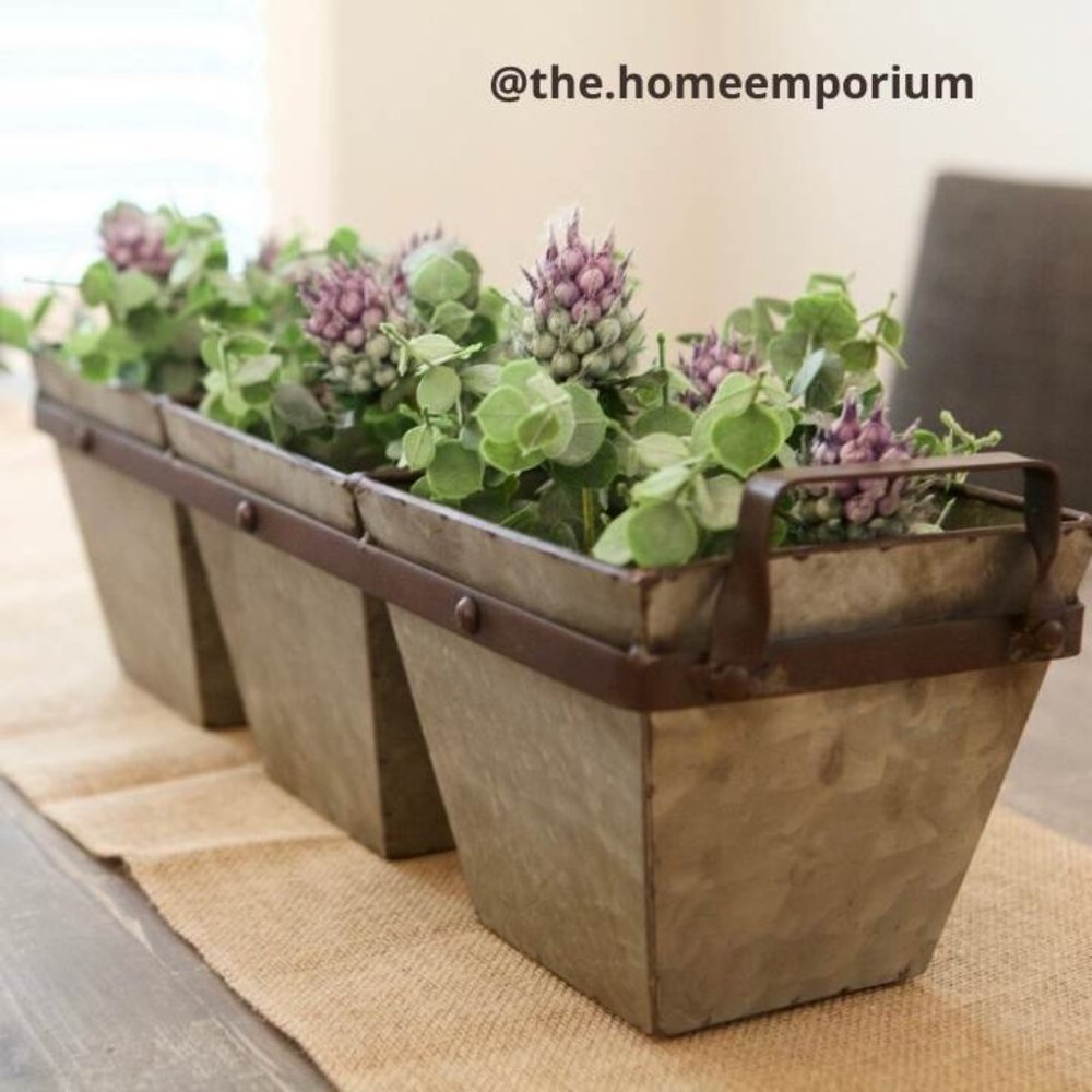 Rustic Gray Metal Snack Tray - Picture 6 of 8